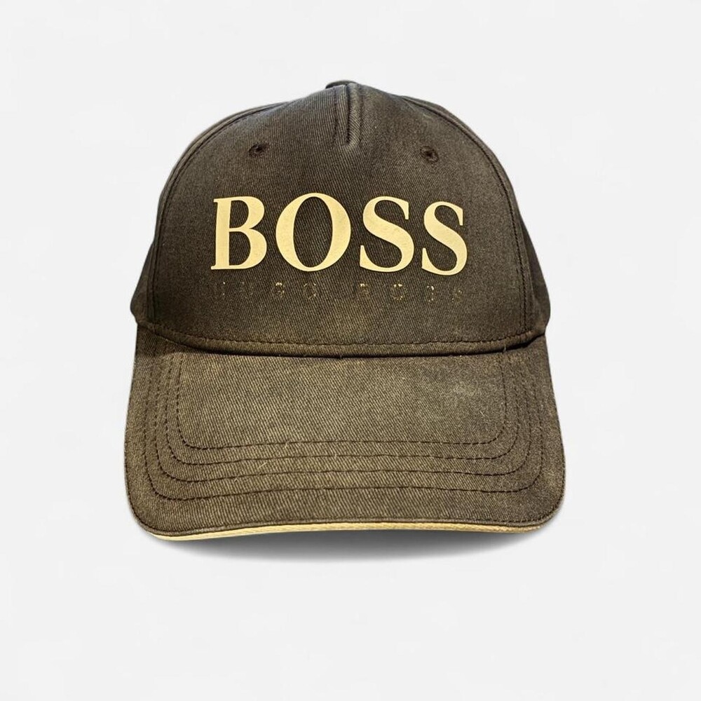 Y2K Hugo BOSS Men's Black and White Strapback Hat